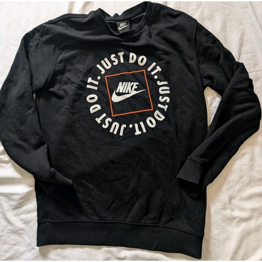 Vintage Nike Mens Medium Black Just Do It Black Tag Crewneck Sweatshirt